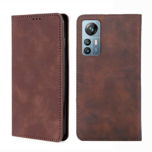 For Blackview A85 Skin Feel Magnetic Horizontal Flip Leather Phone Case(Dark Brown) - More Brand by buy2fix | Online Shopping UK | buy2fix