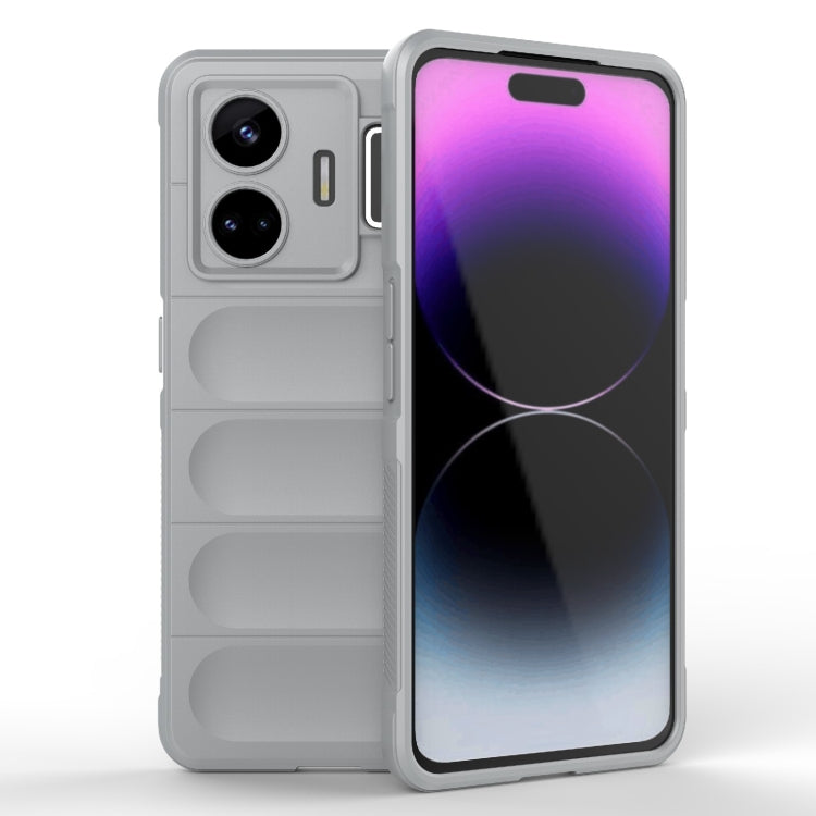 For Realme GT Neo 5 5G Magic Shield TPU + Flannel Phone Case(Grey) - Realme Cases by buy2fix | Online Shopping UK | buy2fix