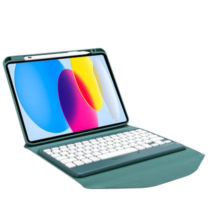 Z10B For iPad 10th Gen 10.9 2022 Pen Slot Bluetooth Keyboard Leather Tablet Case(Green) - Universal by buy2fix | Online Shopping UK | buy2fix