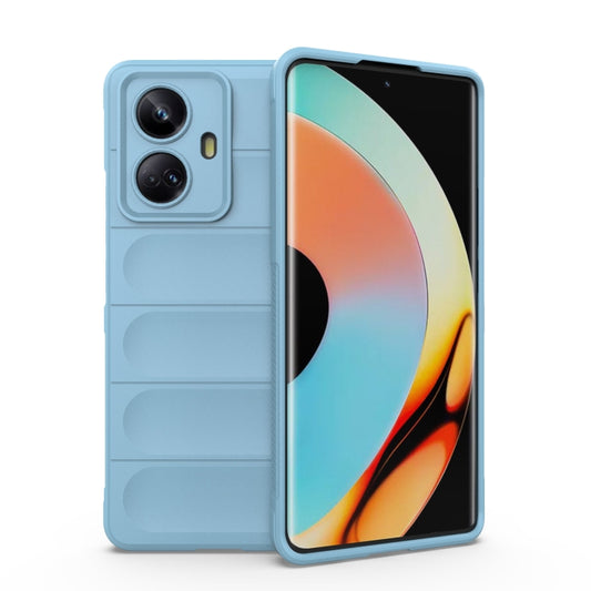 For Realme 10 Pro+ 5G Magic Shield TPU + Flannel Phone Case(Light Blue) - Realme Cases by buy2fix | Online Shopping UK | buy2fix