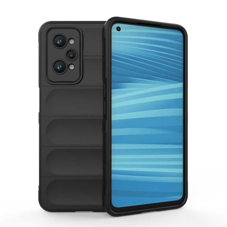 For Realme GT2 Magic Shield TPU + Flannel Phone Case(Black) - Realme Cases by buy2fix | Online Shopping UK | buy2fix