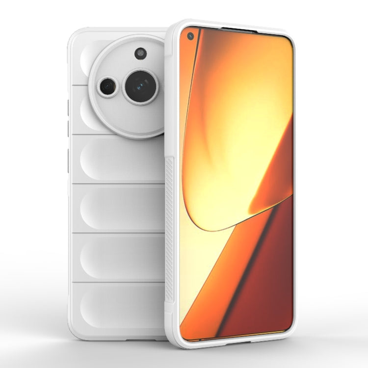 For Realme 11 5G Magic Shield TPU + Flannel Phone Case(White) - Realme Cases by buy2fix | Online Shopping UK | buy2fix