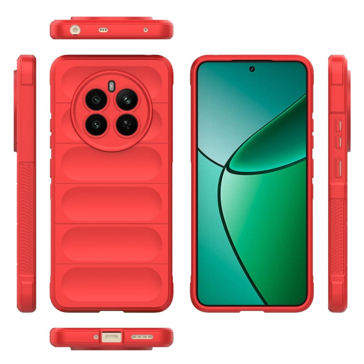 For Realme 12+ 5G Global Magic Shield TPU + Flannel Phone Case(Red) - Realme Cases by buy2fix | Online Shopping UK | buy2fix