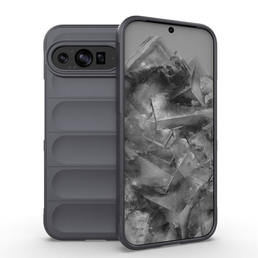 For Google Pixel 9 Pro XL 5G Magic Shield TPU + Flannel Phone Case(Dark Grey) - Google Cases by buy2fix | Online Shopping UK | buy2fix