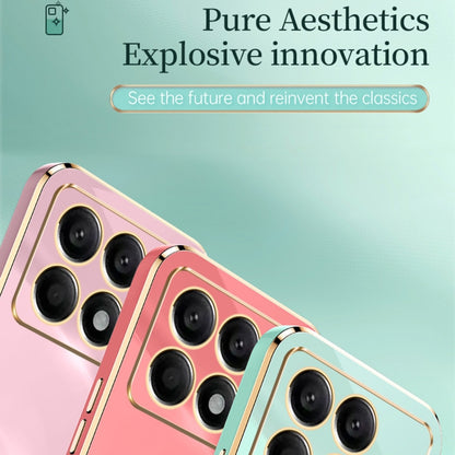 For Xiaomi Redmi K70 XINLI Straight Edge 6D Electroplate TPU Phone Case(Pink) - K70 Cases by XINLI | Online Shopping UK | buy2fix