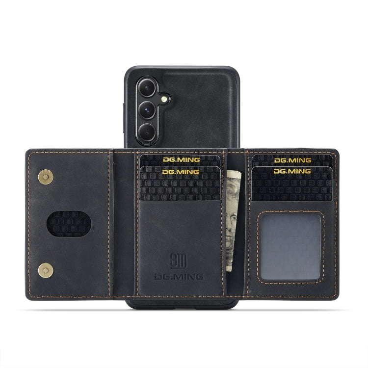 For Samsung Galaxy S23 FE 5G DG.MING M2 Series 3-Fold Multi Card Bag + Magnetic Phone Case(Black) - Galaxy S23 FE 5G Cases by DG.MING | Online Shopping UK | buy2fix