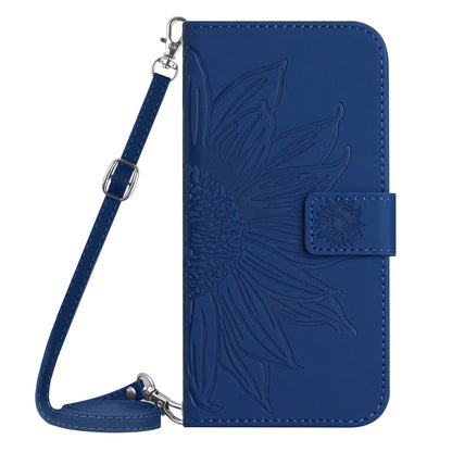 For Xiaomi 13T / 13T Pro Skin Feel Sun Flower Embossed Flip Leather Phone Case with Lanyard(Dark Blue) - Xiaomi Cases by buy2fix | Online Shopping UK | buy2fix