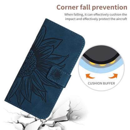 For Xiaomi Redmi Note 13 Pro 4G Global Skin Feel Sun Flower Embossed Flip Leather Phone Case with Lanyard(Inky Blue) - Note 13 Pro Cases by buy2fix | Online Shopping UK | buy2fix