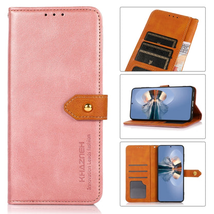 For Xiaomi Redmi K70 5G / K70 Pro 5G KHAZNEH Cowhide Texture Flip Leather Phone Case(Rose Gold) - Xiaomi Cases by buy2fix | Online Shopping UK | buy2fix