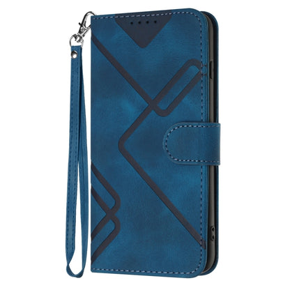 For Motorola Edge 5G 2024 Line Pattern Skin Feel Leather Phone Case(Royal Blue) - Motorola Cases by buy2fix | Online Shopping UK | buy2fix