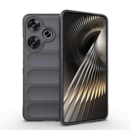 For Xiaomi Redmi Turbo 3 5G Magic Shield TPU + Flannel Phone Case(Dark Grey) - Xiaomi Cases by buy2fix | Online Shopping UK | buy2fix