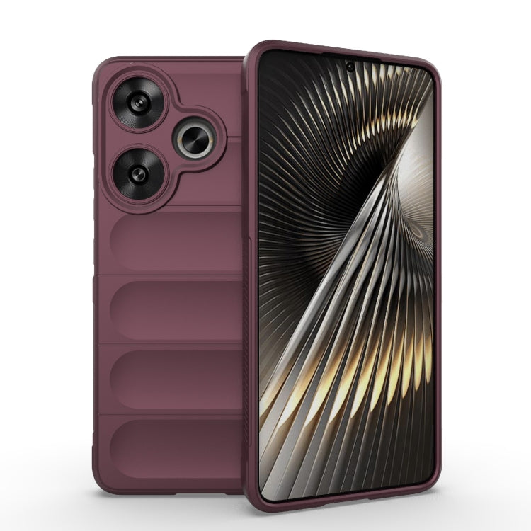 For Xiaomi Redmi Turbo 3 5G Magic Shield TPU + Flannel Phone Case(Wine Red) - Xiaomi Cases by buy2fix | Online Shopping UK | buy2fix