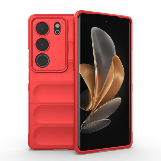 For vivo S17 Magic Shield TPU + Flannel Phone Case(Red) - vivo Cases by buy2fix | Online Shopping UK | buy2fix