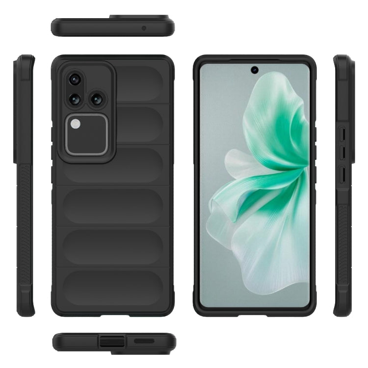For vivo S18 5G Magic Shield TPU + Flannel Phone Case(Black) - S18 Cases by buy2fix | Online Shopping UK | buy2fix