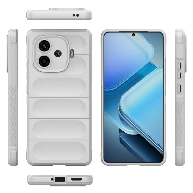 For vivo iQOO Z9 Turbo 5G Magic Shield TPU + Flannel Phone Case(White) - vivo Cases by buy2fix | Online Shopping UK | buy2fix