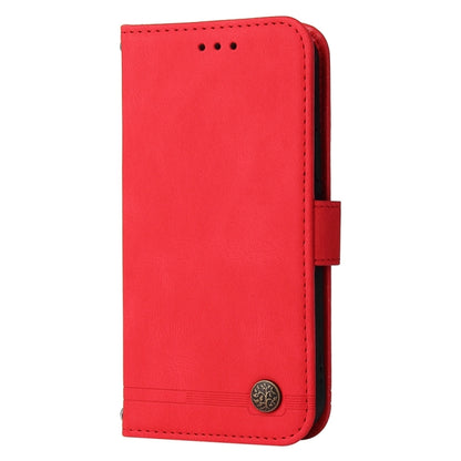 For Honor 200 Lite Global Skin Feel Life Tree Metal Button Leather Phone Case(Red) - Honor Cases by buy2fix | Online Shopping UK | buy2fix