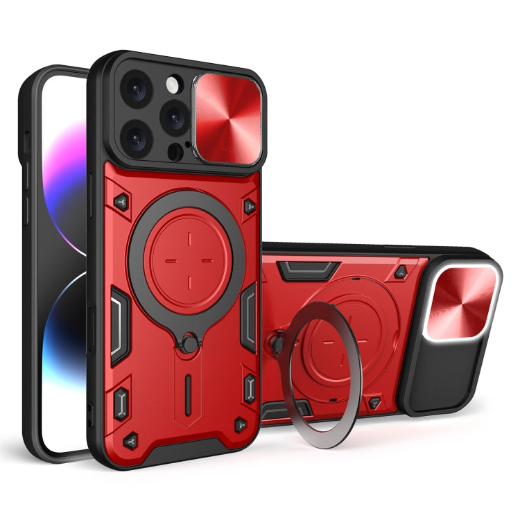 For iPhone 16 Pro Max CD Texture Sliding Camshield Magnetic Holder Phone Case(Red) - iPhone 16 Pro Max Cases by buy2fix | Online Shopping UK | buy2fix