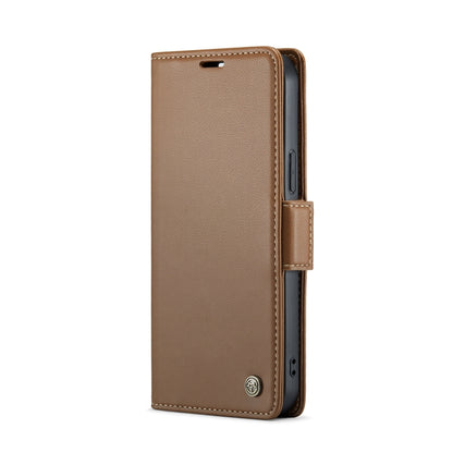 For iPhone 15 Pro Max CaseMe 023 Butterfly Buckle Litchi Texture RFID Anti-theft Leather Phone Case(Brown) - iPhone 15 Pro Max Cases by CaseMe | Online Shopping UK | buy2fix