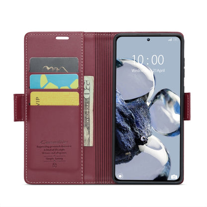 For Xiaomi 12T /12T Pro/Redmi K50 Ultra CaseMe 023 Butterfly Buckle Litchi Texture RFID Anti-theft Leather Phone Case(Wine Red) - Xiaomi Cases by CaseMe | Online Shopping UK | buy2fix