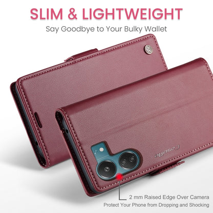 For Xiaomi Poco C65 4G CaseMe 023 Butterfly Buckle Litchi Texture RFID Anti-theft Leather Phone Case(Wine Red) - Xiaomi Cases by CaseMe | Online Shopping UK | buy2fix