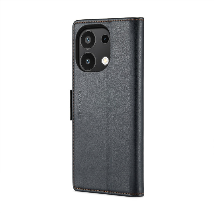 For Xiaomi Redmi Note 13 4G CaseMe 023 Butterfly Buckle Litchi Texture RFID Anti-theft Leather Phone Case(Black) - Xiaomi Cases by CaseMe | Online Shopping UK | buy2fix