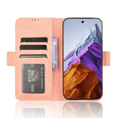 For Google Pixel 9 Pro Skin Feel Calf Texture Card Slots Leather Phone Case(Pink) - Google Cases by buy2fix | Online Shopping UK | buy2fix