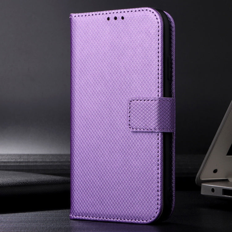 For Motorola Moto G Power 5G 2024 Diamond Texture Leather Phone Case(Purple) - Motorola Cases by buy2fix | Online Shopping UK | buy2fix