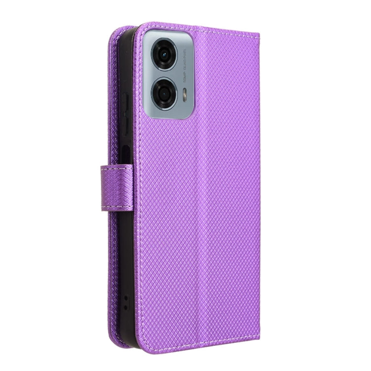 For Motorola Moto G Power 5G 2024 Diamond Texture Leather Phone Case(Purple) - Motorola Cases by buy2fix | Online Shopping UK | buy2fix