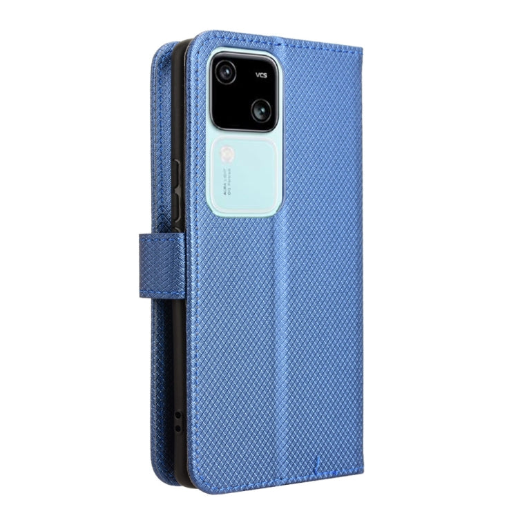 For vivo S18 5G / S18 Pro 5G Diamond Texture Leather Phone Case(Blue) - S18 Pro Cases by buy2fix | Online Shopping UK | buy2fix