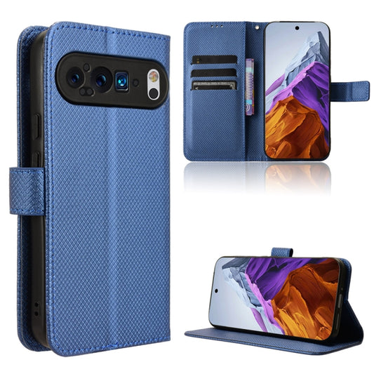 For Google Pixel 9 Pro Diamond Texture Leather Phone Case(Blue) - Google Cases by buy2fix | Online Shopping UK | buy2fix