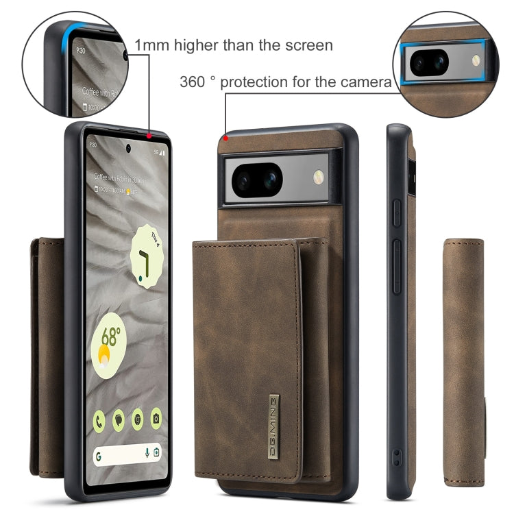 For Google Pixel 8A DG.MING M1 Series 3-Fold Multi Card Wallet + Magnetic Phone Case(Coffee) - Google Cases by DG.MING | Online Shopping UK | buy2fix