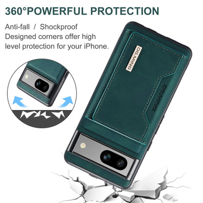 For Google Pixel 8A DG.MING M2 Series 3-Fold Multi Card Bag + Magnetic Phone Case(Green) - Google Cases by DG.MING | Online Shopping UK | buy2fix