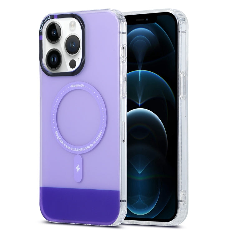 For iPhone 12 Pro Max PC + TPU IMD MagSafe Magnetic Phone Case(Purple) - iPhone 12 Pro Max Cases by buy2fix | Online Shopping UK | buy2fix