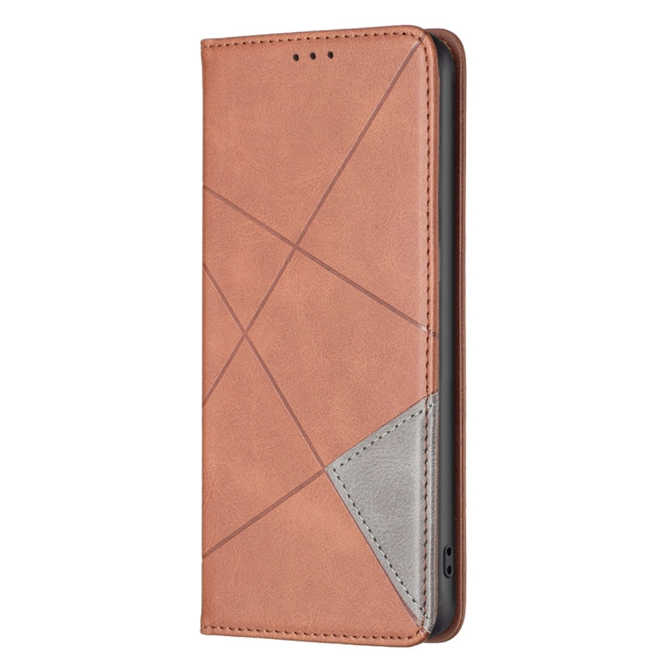 For Xiaomi Redmi Note 13 Pro 5G Rhombus Texture Magnetic Leather Phone Case(Brown) - Xiaomi Cases by buy2fix | Online Shopping UK | buy2fix