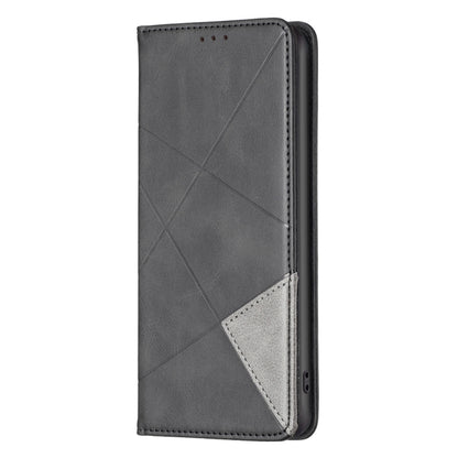 For Xiaomi Redmi Note 13 Pro 5G Rhombus Texture Magnetic Leather Phone Case(Black) - Xiaomi Cases by buy2fix | Online Shopping UK | buy2fix