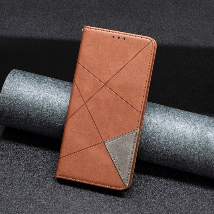 For Xiaomi Redmi Note 13 Pro+ 5G Rhombus Texture Magnetic Leather Phone Case(Brown) - Xiaomi Cases by buy2fix | Online Shopping UK | buy2fix