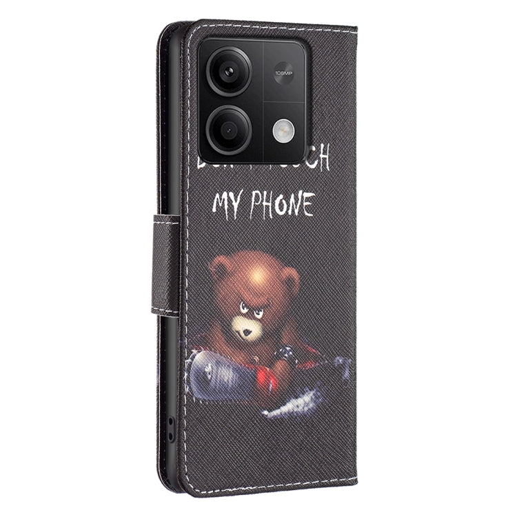 For Xiaomi Redmi Note 13 4G Global Colored Drawing Pattern Leather Phone Case(Bear) - Note 13 Cases by buy2fix | Online Shopping UK | buy2fix