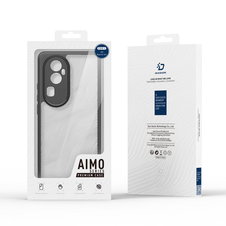 For OPPO Reno10 Pro China DUX DUCIS Aimo Series TPU + PC Frosted Feel Phone Case(Black) - OPPO Cases by DUX DUCIS | Online Shopping UK | buy2fix