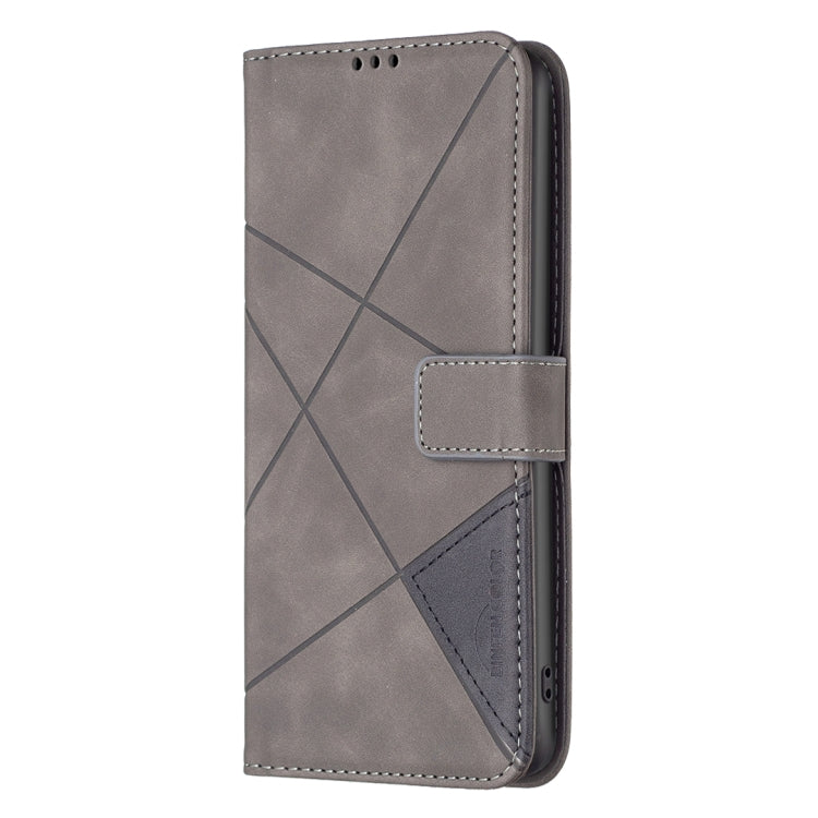 For Google Pixel 9 Magnetic Buckle Rhombus Texture Leather Phone Case(Grey) - Google Cases by buy2fix | Online Shopping UK | buy2fix