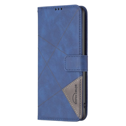 For Google Pixel 9 Pro Magnetic Buckle Rhombus Texture Leather Phone Case(Blue) - Google Cases by buy2fix | Online Shopping UK | buy2fix