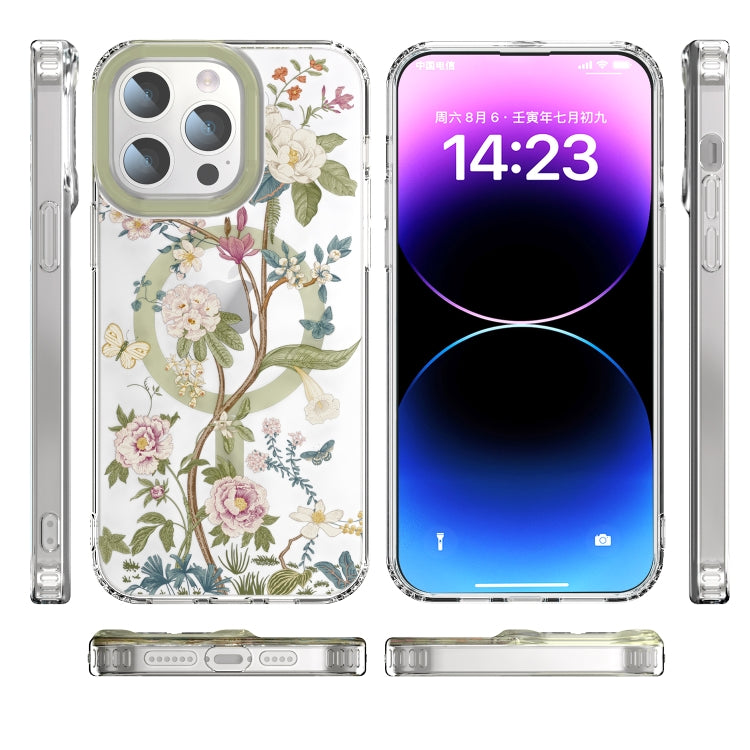 For iPhone 15 Pro Max MagSafe Magnetic TPU Phone Case(Blue Hydrangea Ball) - iPhone 15 Pro Max Cases by buy2fix | Online Shopping UK | buy2fix