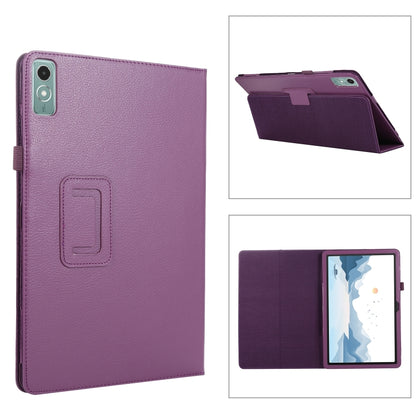 For Lenovo Xiaoxin Pad 11 2024 / M11 Litchi Texture Leather Tablet Case(Purple) - Lenovo by buy2fix | Online Shopping UK | buy2fix