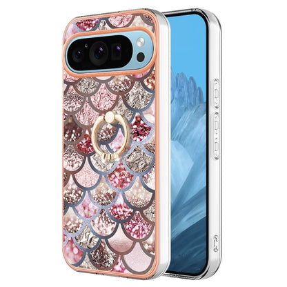 For Google Pixel 9 / 9 Pro Electroplating IMD TPU Phone Case with Ring(Pink Scales) - Google Cases by buy2fix | Online Shopping UK | buy2fix