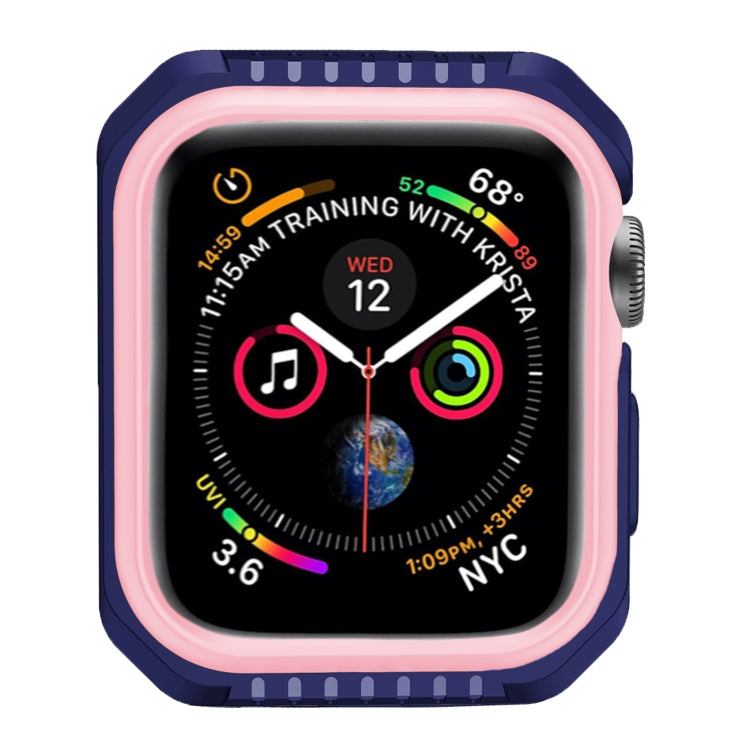 For Apple Watch Series 6 & SE & 5 & 4 44mm Shockproof Two Color Protective Case(Blue Pink) - Watch Cases by buy2fix | Online Shopping UK | buy2fix