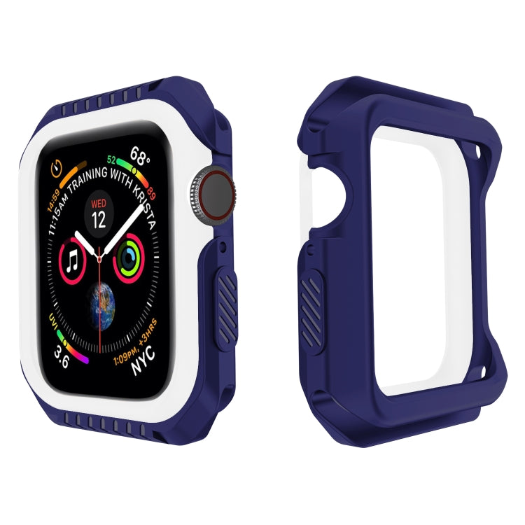 For Apple Watch Series Series 3 & 2 & 1 42mm Shockproof Two Color Protective Case(Blue White) - Watch Cases by buy2fix | Online Shopping UK | buy2fix