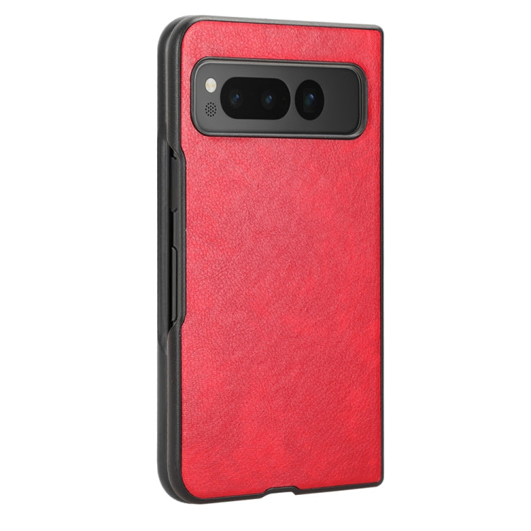 For Google Pixel Fold Litchi Texture Back Cover Phone Case(Red) - Google Cases by buy2fix | Online Shopping UK | buy2fix