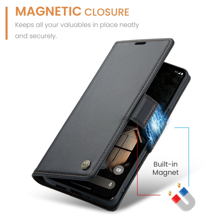 For Google Pixel 9 Pro XL CaseMe 023 Butterfly Buckle Litchi Texture RFID Anti-theft Leather Phone Case(Black) - Google Cases by CaseMe | Online Shopping UK | buy2fix