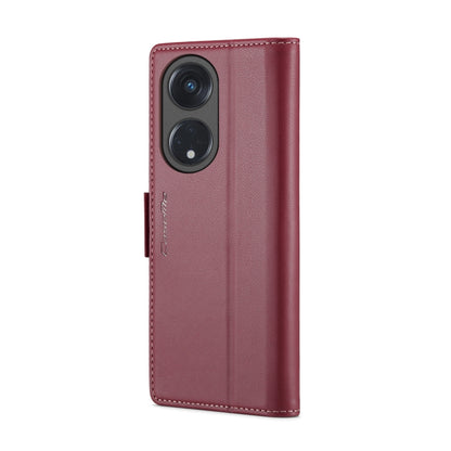 For OPPO Reno8 T 5G/A1 Pro 5G CaseMe 023 Butterfly Buckle Litchi Texture RFID Anti-theft Leather Phone Case(Wine Red) - OPPO Cases by CaseMe | Online Shopping UK | buy2fix