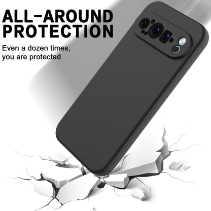 For Google Pixel 9 Pro Pure Color Liquid Silicone Shockproof Phone Case(Black) - Google Cases by buy2fix | Online Shopping UK | buy2fix