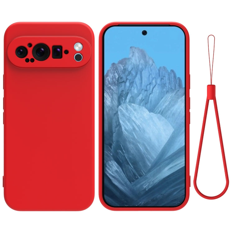 For Google Pixel 9 Pro XL Pure Color Liquid Silicone Shockproof Phone Case(Red) - Google Cases by buy2fix | Online Shopping UK | buy2fix